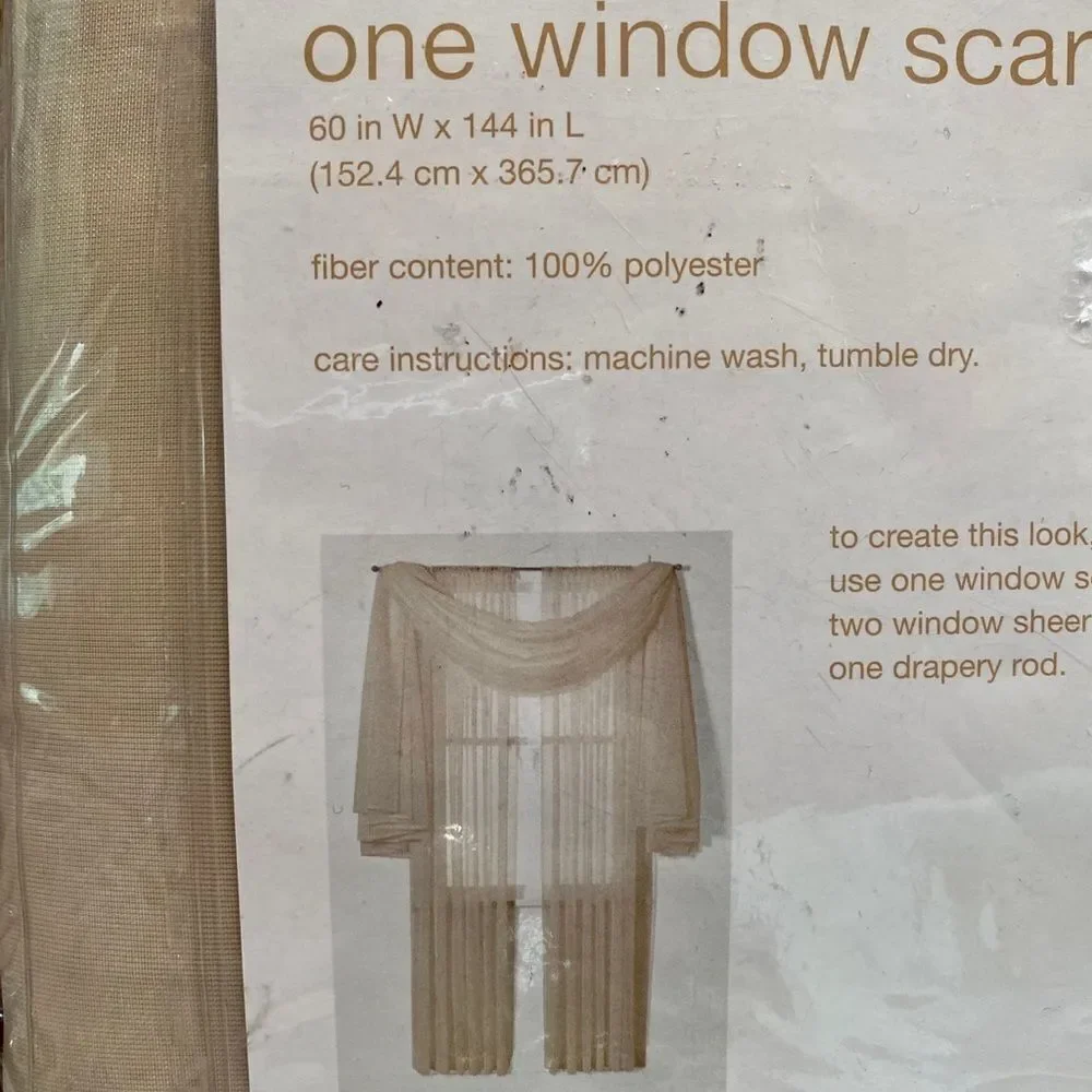 One Window Scarf *Desert Sand* Sheer NEW 60x144”